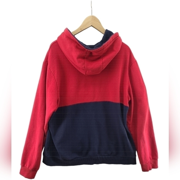 Fila Men's Pullover Hoodie Kangaroo Pocket Red Blue XL Extra Large Sweater - Picture 4 of 4